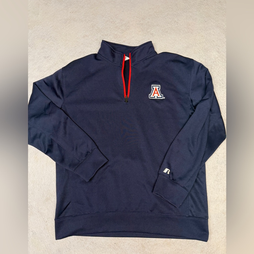Russell Athletics Men’s Navy‎ Arizona Wildcats 1/4 Zip Sweatshirt Size Large